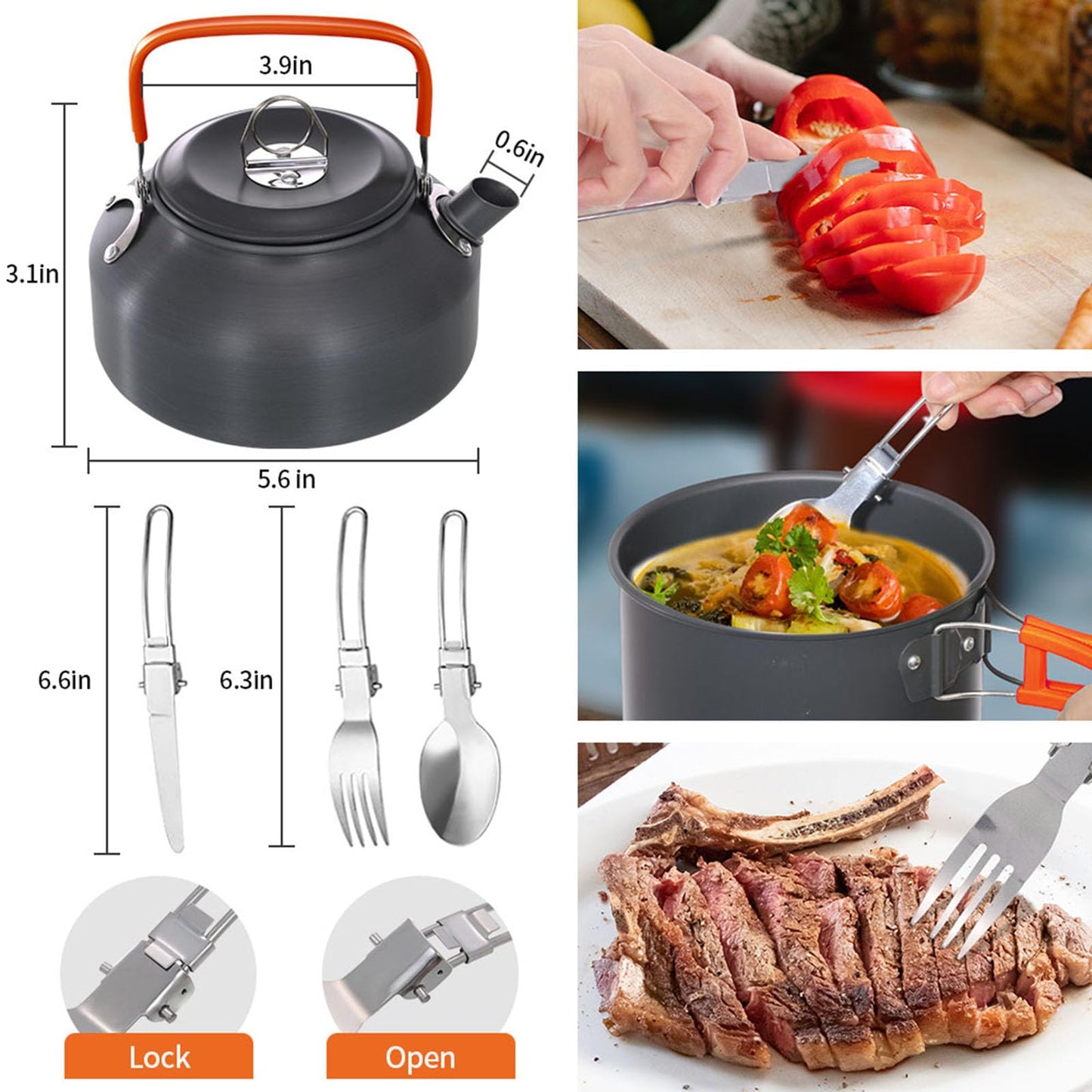 - Lixada Camping Cookware Kit | Portable 2-3 People Camping Cooking Set | Lightweight -