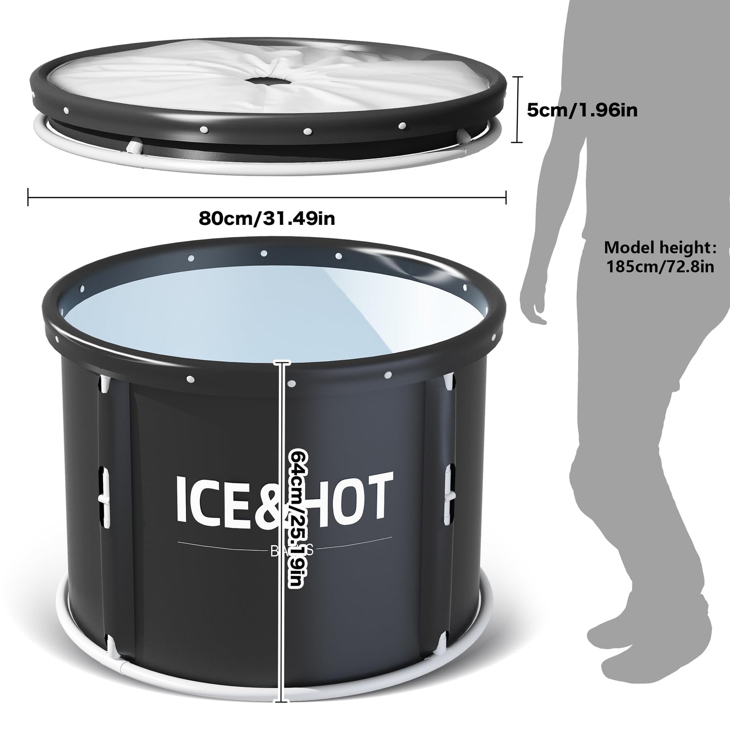 - Portable Foldable Bathtub for Adults | Soaking Bathtub for Cold Water Therapy Training -
