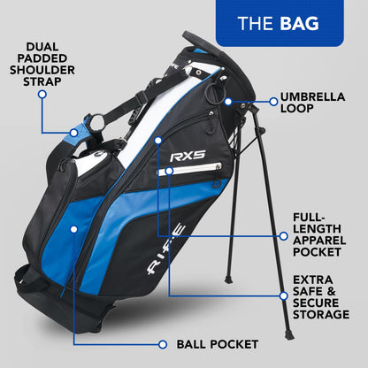 - Rife RX5 Golf Clubs | Full Set with Stand Bag | Driver, Fairway Wood, Hybrids, Irons 6-SW, Mallet Putter | Graphite & Steel Shafts | Golf Club Sets for Men -