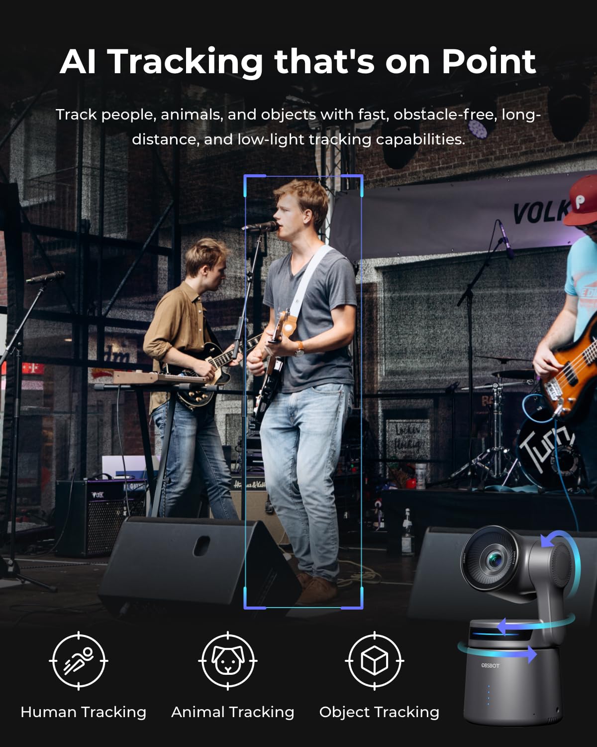 - OBSBOT Tail Air Streaming Camera 4K | AI Tracking PTZ Camera with NDI -