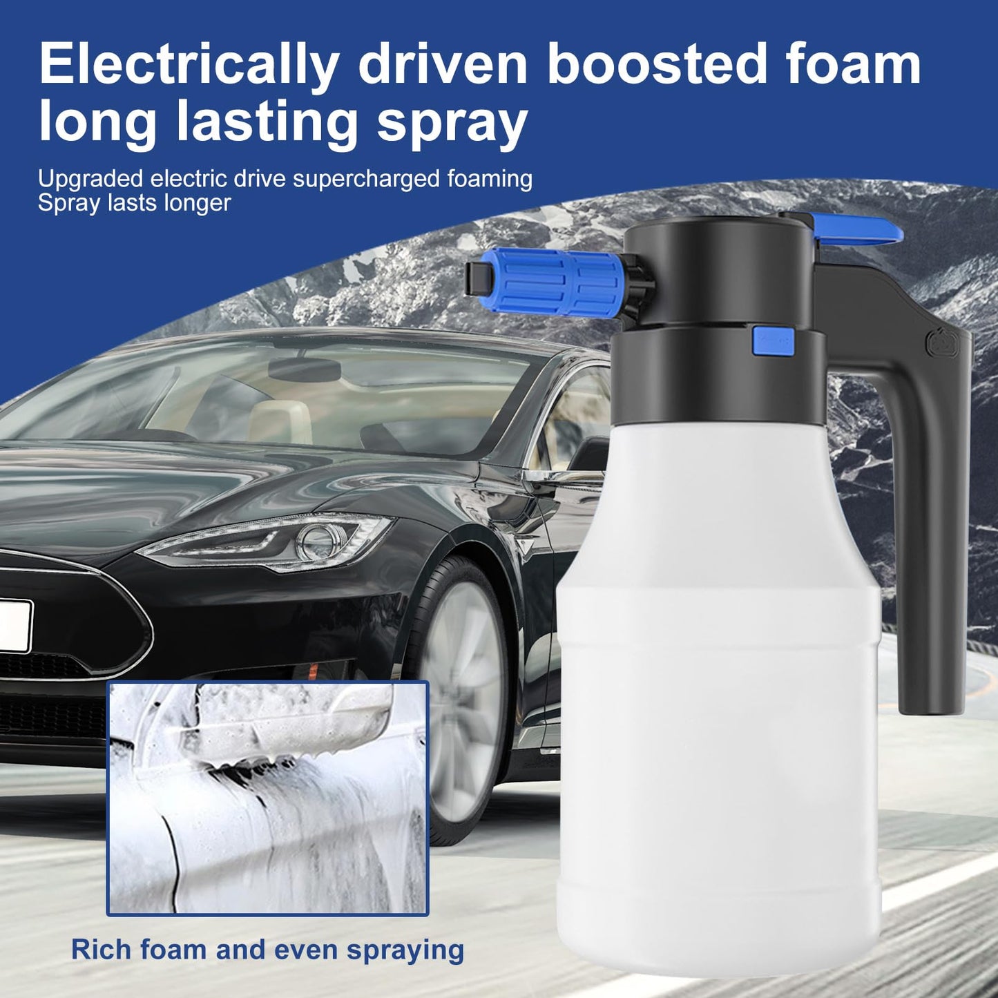 - Electric Car Foam Sprayer | Electric Detailing Sprayer | Car Wash Foamer High Pressure 1.5L Foam Washer -