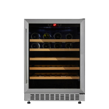 Cookology CWC600SS Freestanding Undercounter Fridge Cabinet 60cm Wine Cooler, 54 Bottle, 135 Litre Capacity, with Digital Temperature Control and Reversible Door - in Stainless Steel