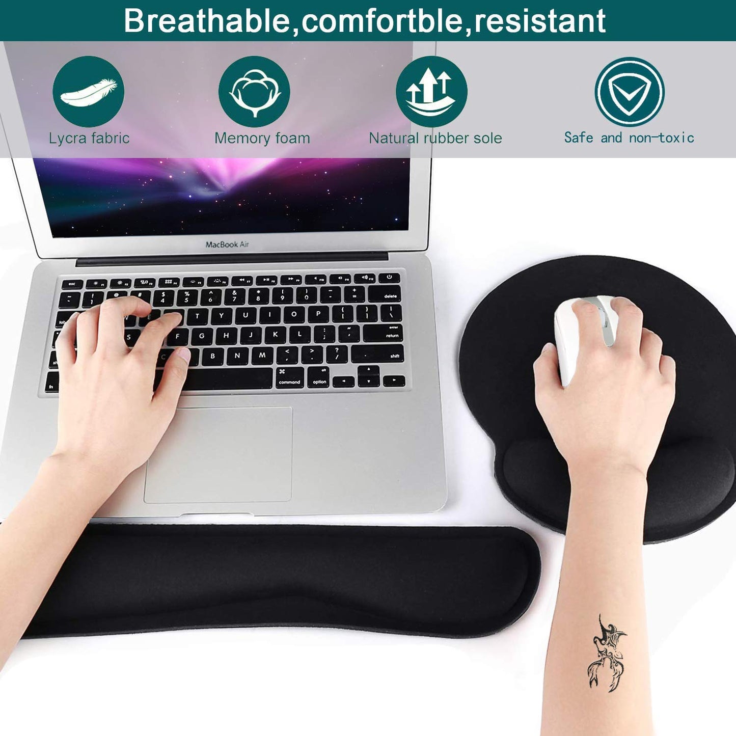 - Keyboard Wrist Support and Mouse Mat | Gel Gaming Keyboard and Mouse Wrist Rest Pad | Comfortable Ergonomic Wrist Support Mat -