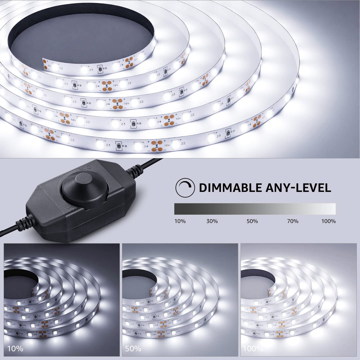 - Lepro LED Strip Light | White | 5M | 300 LEDs | Dimmable Strip Lights -