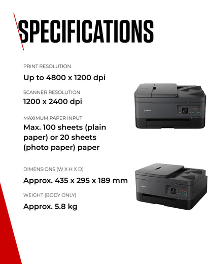 Canon PIXMA TS7450i All-in-One Printer - Wi-Fi Printing, Auto Document Feeder, Creative Media Printing - Ideal for Home and Office