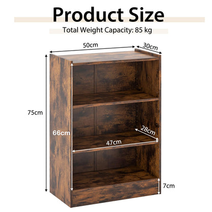 - SFAREST Wooden Bookcase | 3-Tier | Compact Storage Bookshelf -