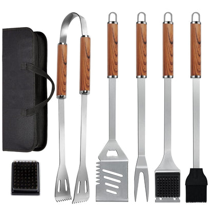 - KALAHOL 7-in-1 BBQ Tools Set | Extra Thick Stainless Steel Grill Tool Set | Storage Bag -