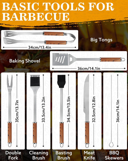 - KALAHOL 11-in-1 BBQ Tools Set | Extra Thick Stainless Steel Grill Tool Set | Storage Bag -