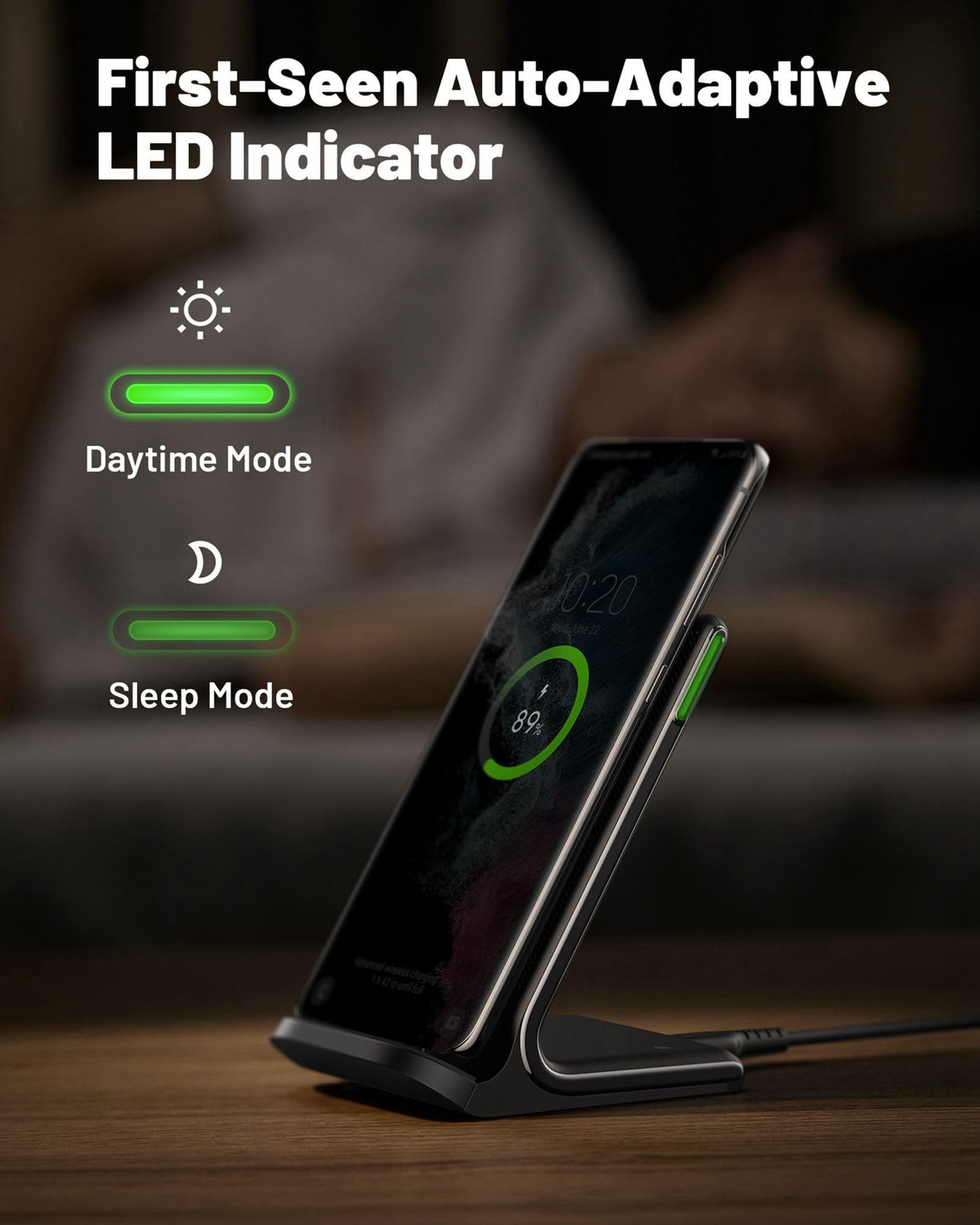 - INIU Wireless Charger | 15W Fast Wireless Charging Stand | Qi Certified | Sleep-friendly -