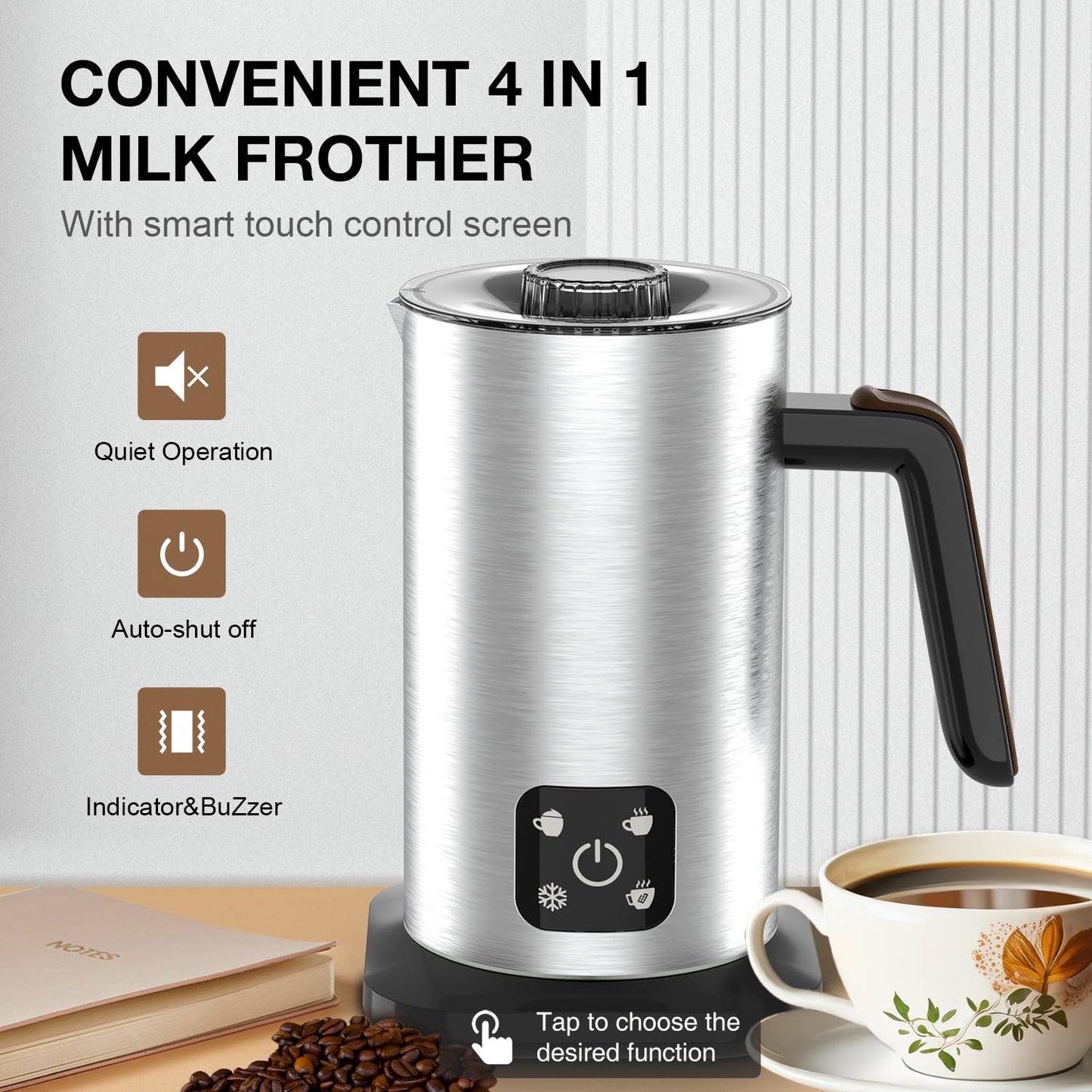 - Milk Frother Electric | Coffee Frother | Warm and Cold Milk Foamer -