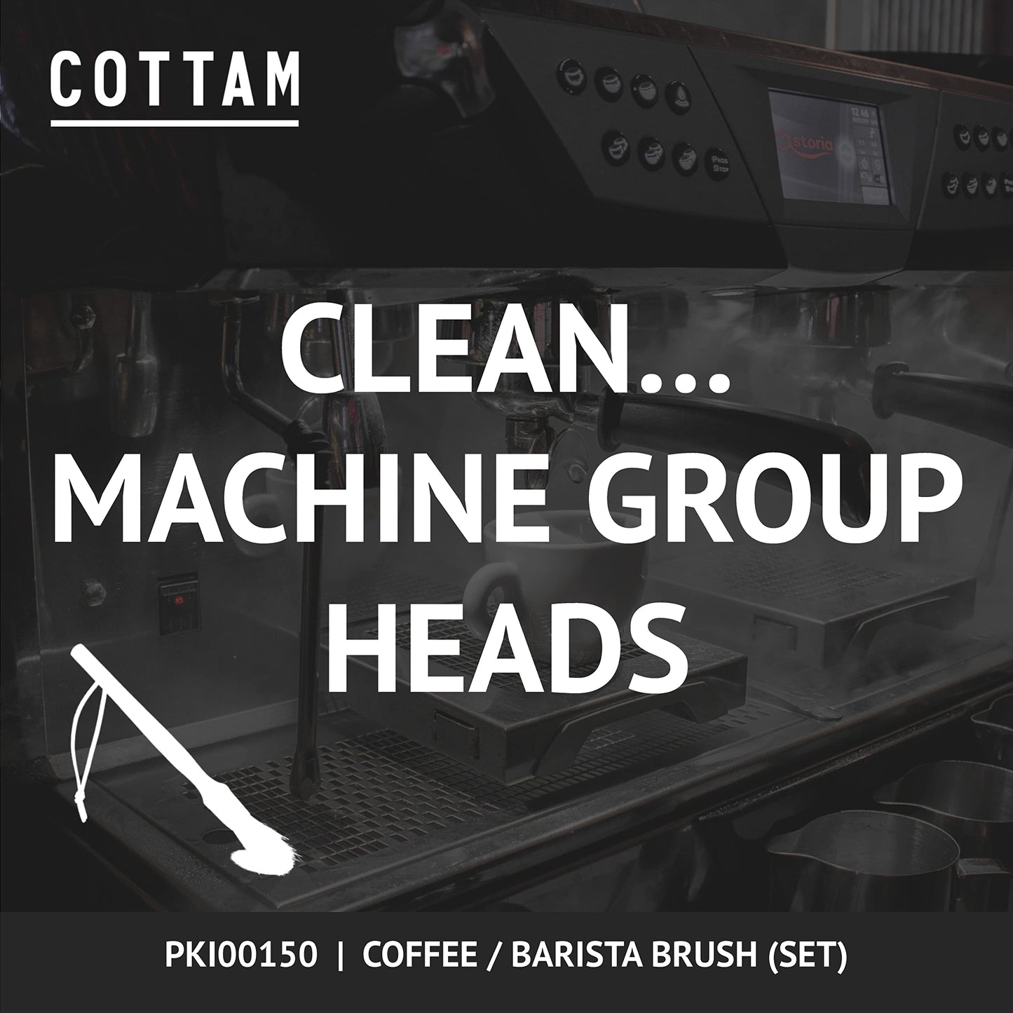 COTTAM Coffee Brush | Barista Brush | Coffee Bean Grinder & Espresso Machine Cleaning Brush (1, Set)