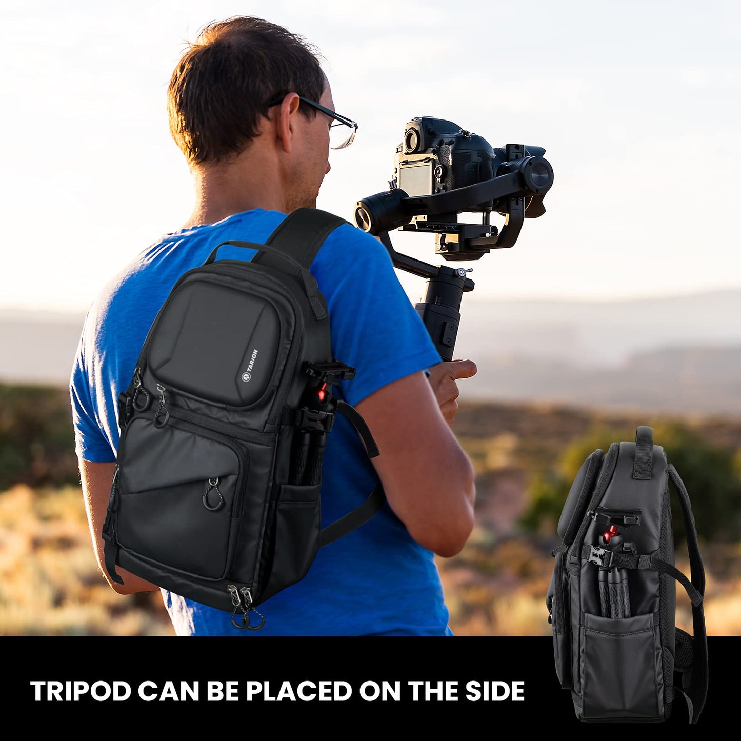 - TARION Camera Sling Bag | Waterproof Camera Travel Bag | For Photography | Black -
