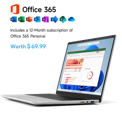 - jumper Laptop | 15.6 inch Full HD Display | 4GB DDR4 RAM 128GB SSD | 5205U Processor | 38Wh Battery | Dual Stereo Speakers | USB3.0 | Office 365 1-Year Subscription -