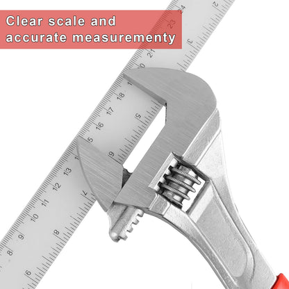 AHAQU 4PCS Adjustable Spanner Set, 4 Sizes Heavy Duty Adjustable Wrench Set Include 6in/8in/10in/12in, Metric & SAE Carbon Steel Shifter Spanners with Soft Grip Handle for Maintenance Repair