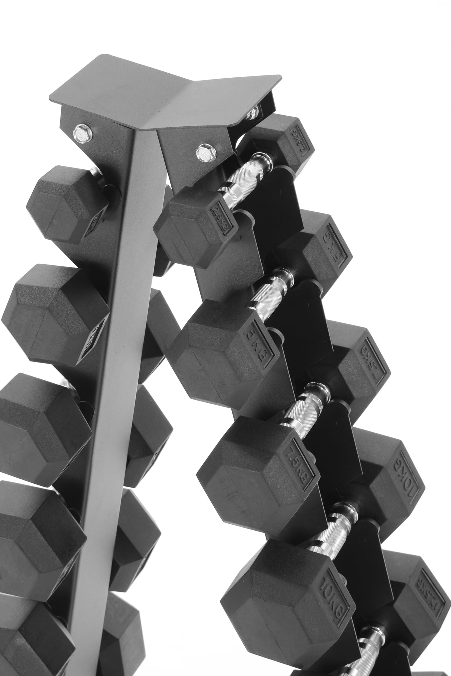 - Equipped Gym | Weights Dumbbells Set | A Shaped 6 Tier Rack Stand -