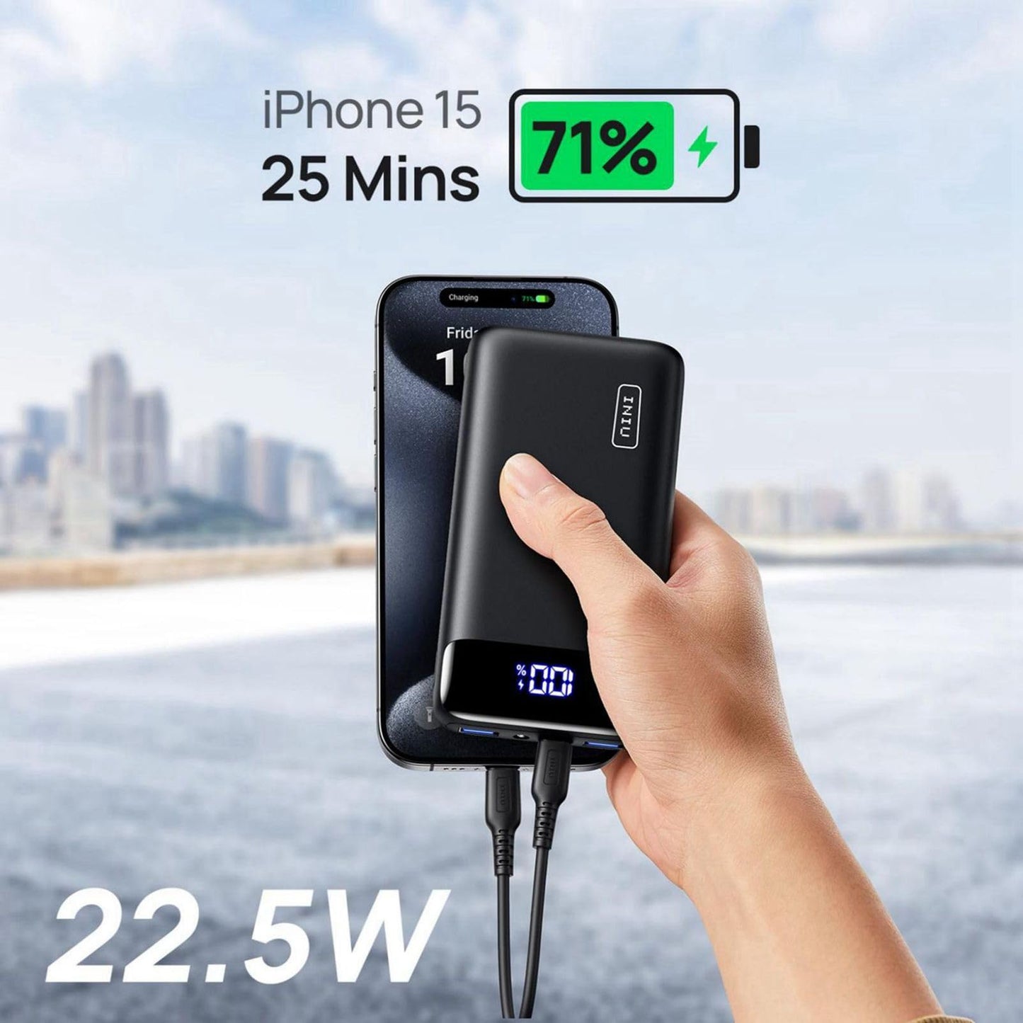- INIU Power Bank | 20000mAh Fast Charging Portable Charger | 22.5W Powerbank with USB C Input & Output -