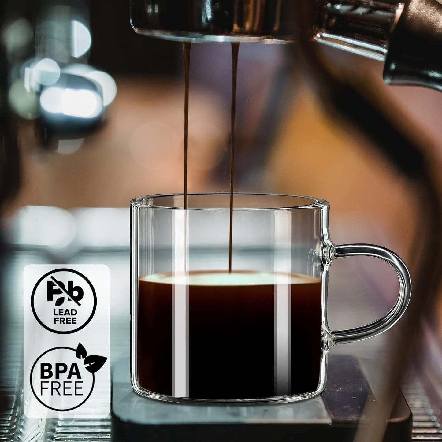 - ParaCity Espresso Cups Set of 4 | Insulated Espresso Shot Glass 4.3 OZ -