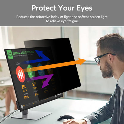 BERSEM 24 inch Removable Computer Privacy Screen Filter for 16:9 Ratio Monitor, Anti-Spy, Anti-Glare, Anti-Scratch, UV-Blocking