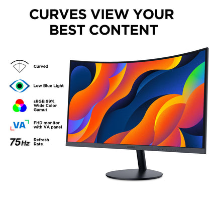 - KOORUI 27 Inch Curved Computer Monitor | Full HD 1080P 75Hz Gaming Monitor | LED Monitor HDMI VGA -