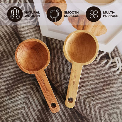 - Wooden Coffee Spoon in Beech, Measuring for Coffee Bean