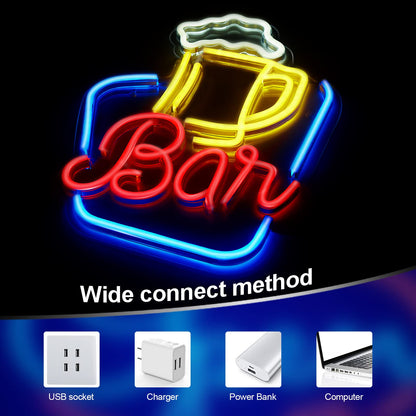 - FITNATE Neon Bar Sign | LED Neon Light Sign USB Powered Decorative Bar -
