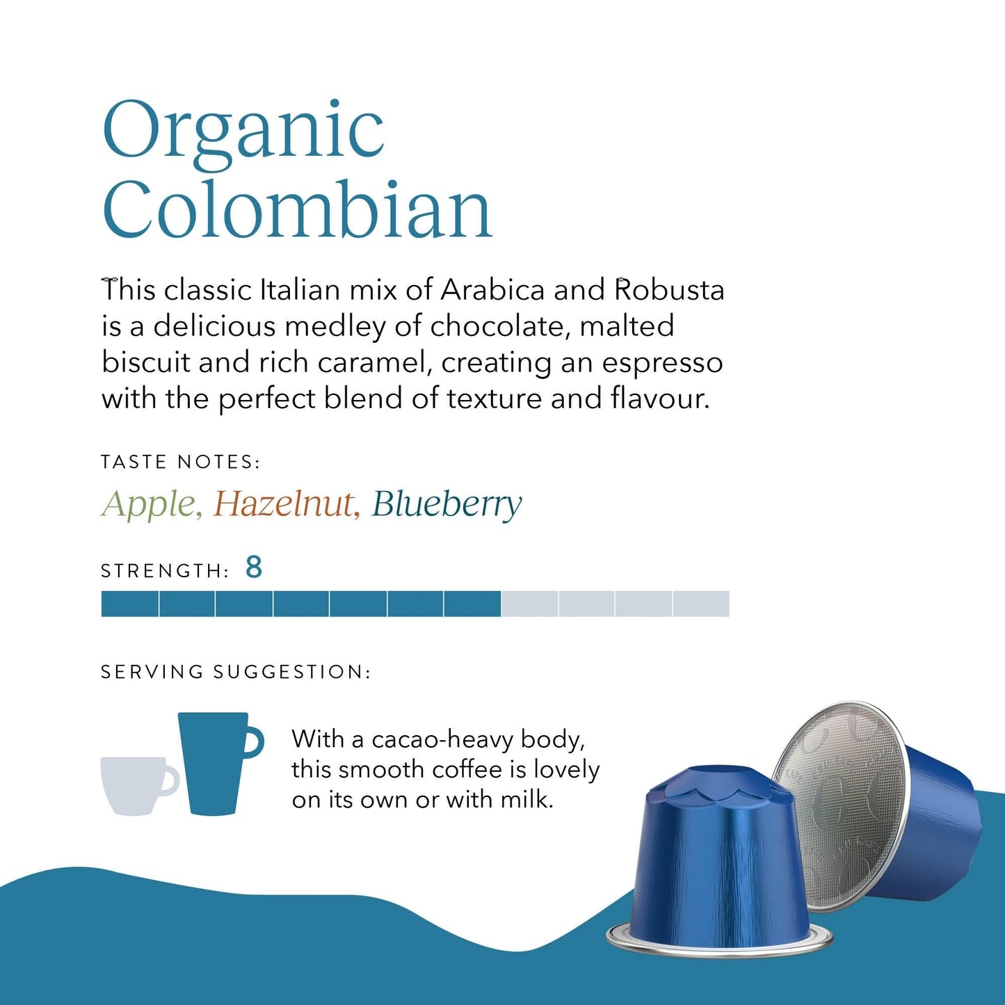 Cru Kafe Organic Colombian Arabica Espresso Single-Serve Coffee Pods (20 Pods) Compatible with Nespresso Original Line, Krups, Inissia, CitiZ, Pixie, KitchenAid and Expert