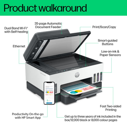 - HP 28B75A Smart Tank 7305 Wireless All-in-One Printer -