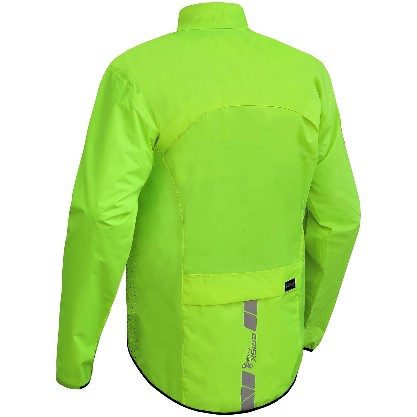Brisk Bike Cycling Rain Jacket High Vis Full Sleeve (Green, Large)