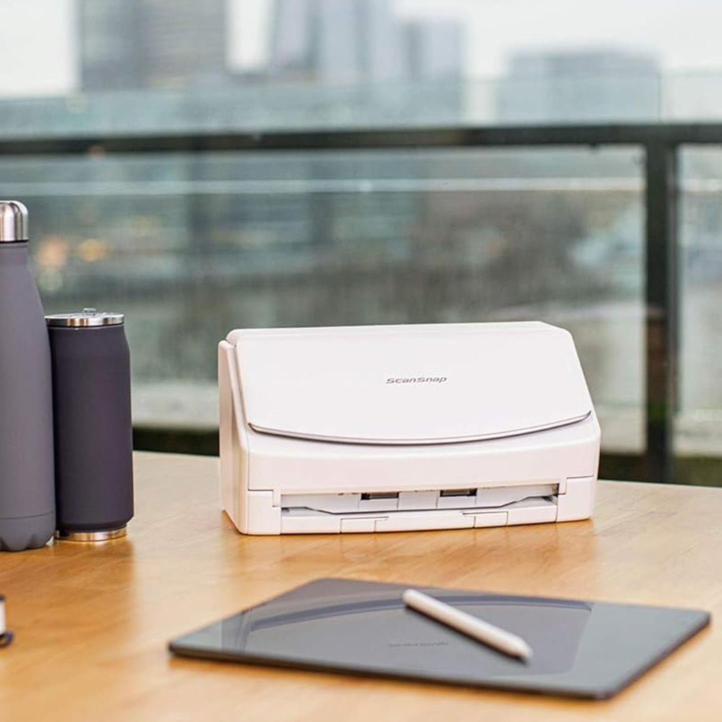 - ScanSnap iX1600 White Document Scanner | Desktop | Double Sided with WiFi | Touchscreen -