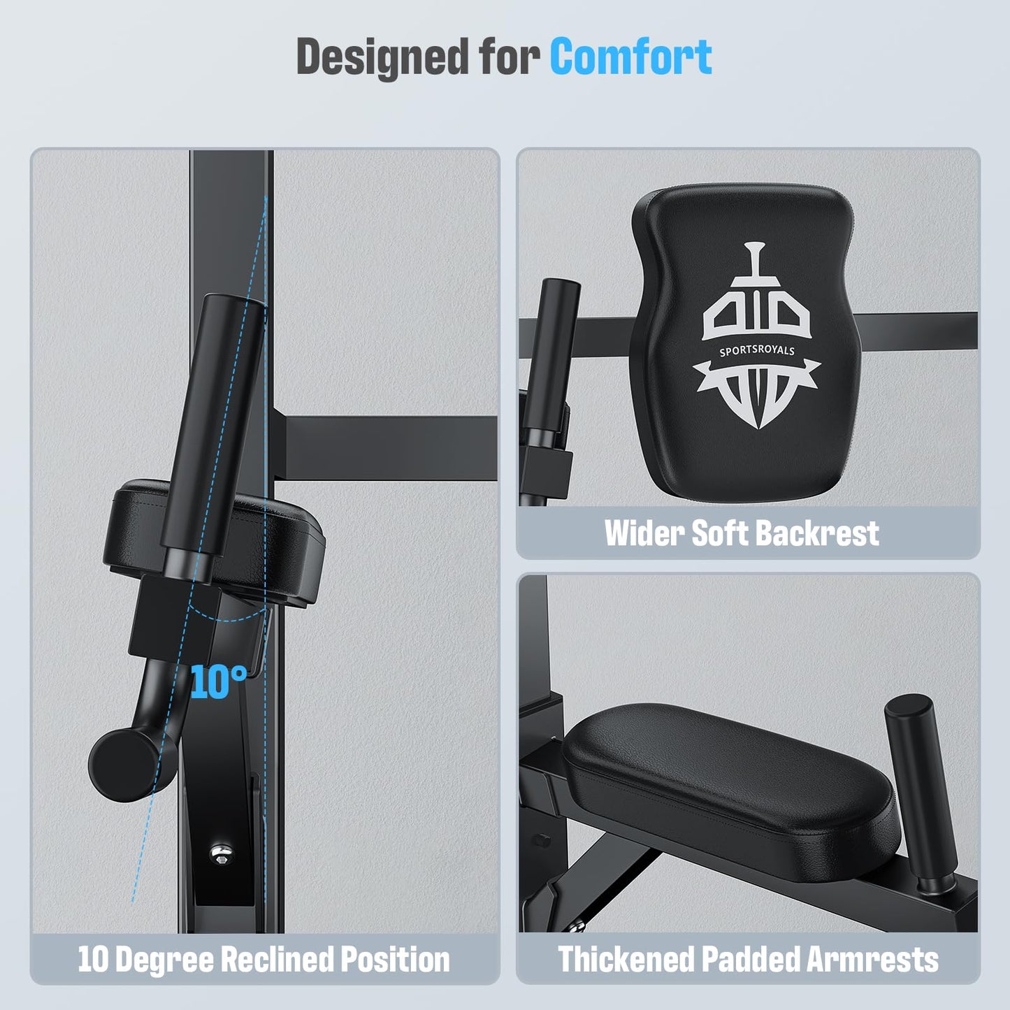 - Sportsroyals Power Tower | Dip Station | Pull Up Bar for Home Gym | 450LBS -