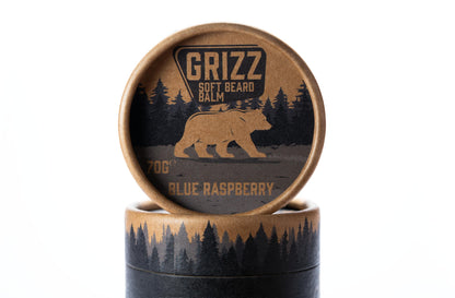 - Grizz Soft Beard Balm | 70g | Beard Moisturiser | Beard Wax | Beard Cream | Shea Butter & Bees Wax | Jojoba Oil & Argan Oil | (Blue Raspberry) -