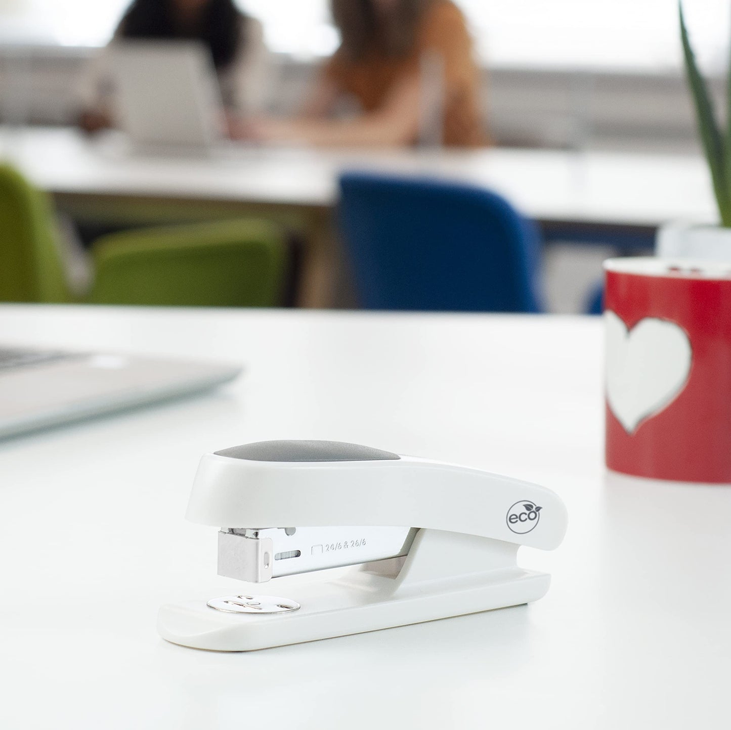 - Rapesco 1483 Germ-Savvy Antibacterial | ECO Sting Ray Half Strip Stapler | 1000 x 24/6 mm Staples | Soft White -