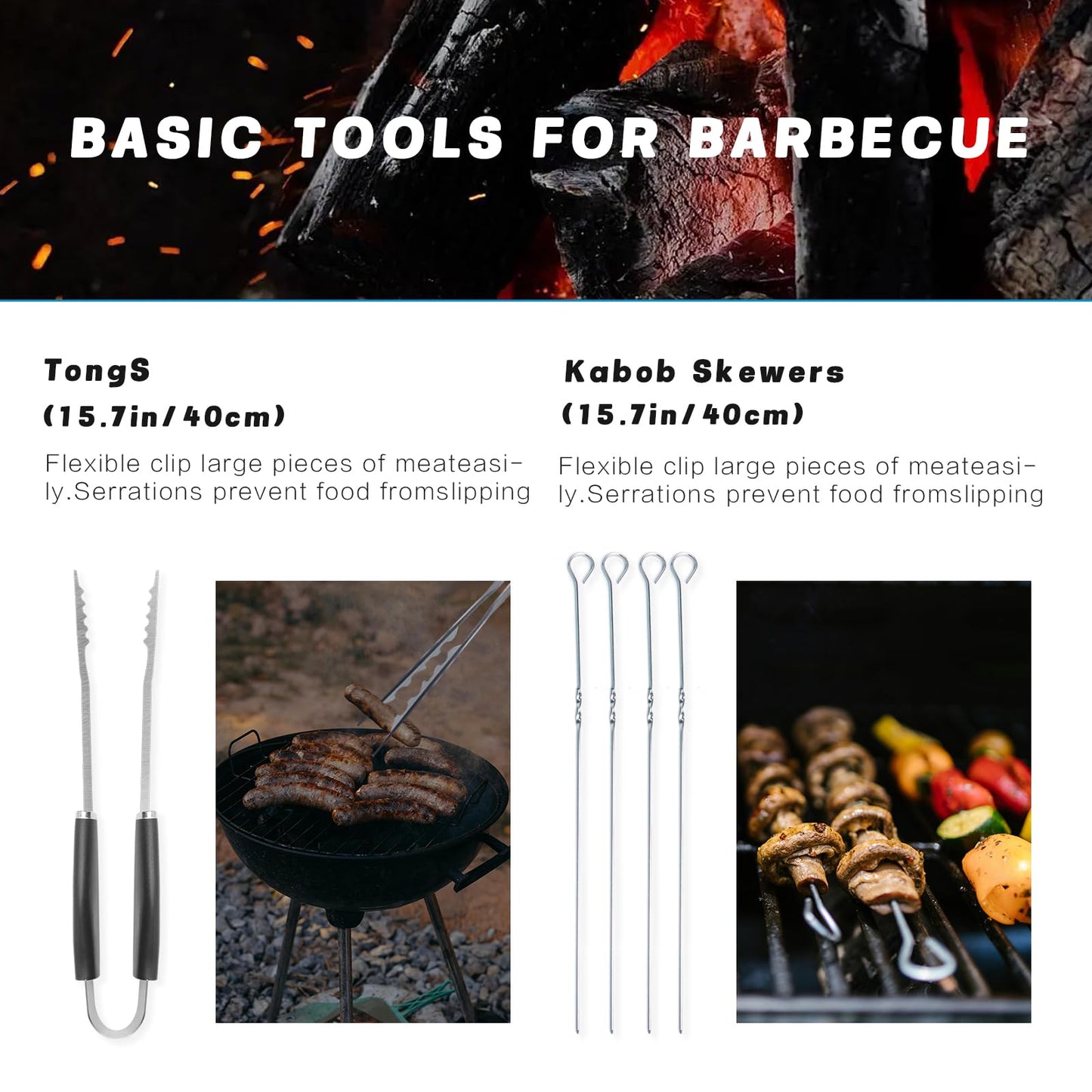 Dazhtu Extra Thick Stainless Steel Grill Tool Set for Men, 9 Pieces BBQ Grill Tools Set with Storage Bag, Heavy Duty BBQ Accessories Kit, Portable Grilling Utensils for Outdoor Camping
