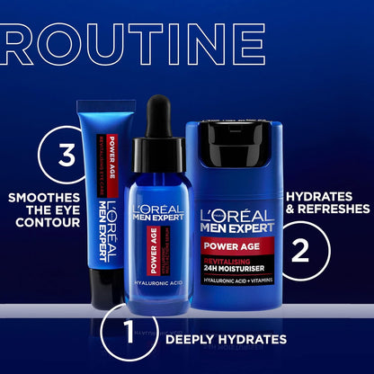 - L'Oréal Men Expert Power Age Moisturiser | Hydrating & Revitalising Hyaluronic Acid -