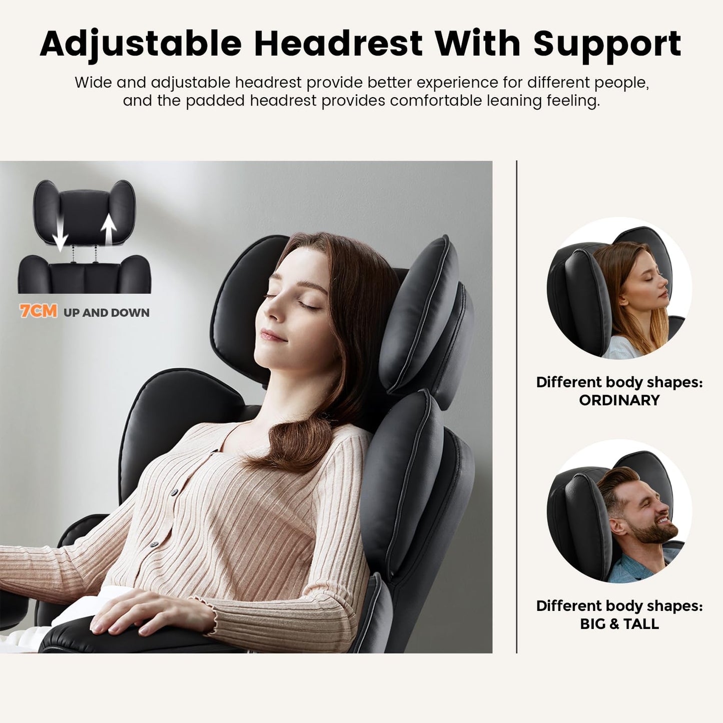 - IWMH Big and Tall Leather Office Chair 400LBS | High Back Reclining Desk Chair | Wide Seat & Footrest | Lifting Headrest Executive Office Chair -