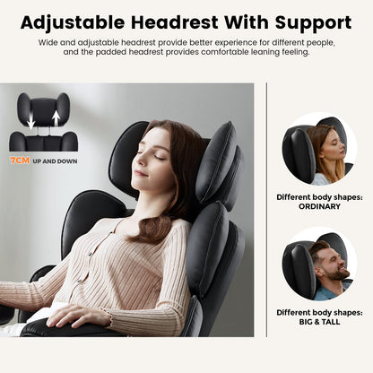 - IWMH Big and Tall Leather Office Chair 400LBS | High Back Reclining Desk Chair | Wide Seat & Footrest | Lifting Headrest Executive Office Chair -