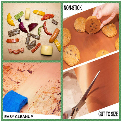 - JOKBEN Copper Grill Mat | 5-Pack Heavy Duty Magic BBQ Grill Mats | Non Stick -