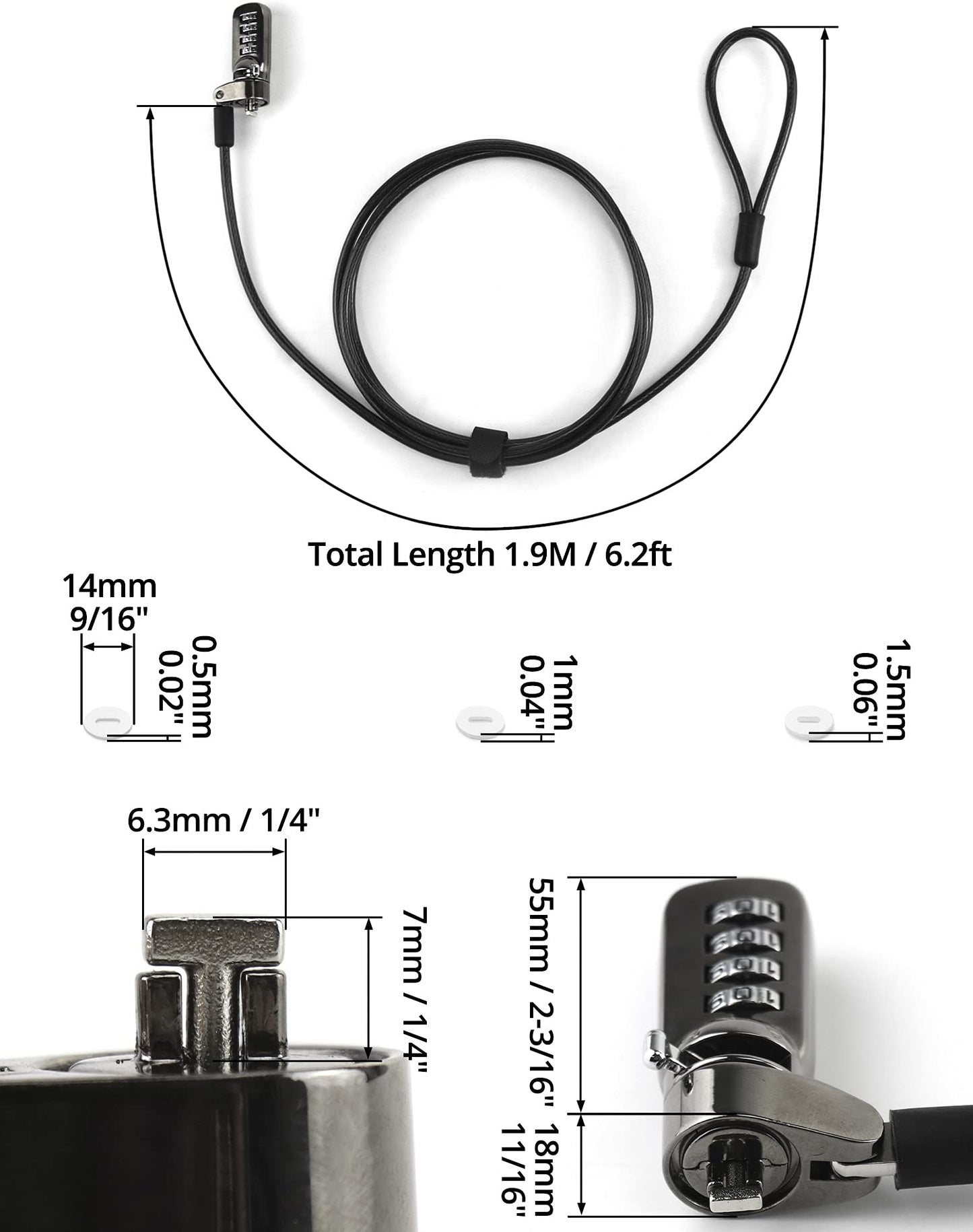 - QWORK® Laptop Lock | T-Bar Locking Mechanism | 4 Digit Password Protection -