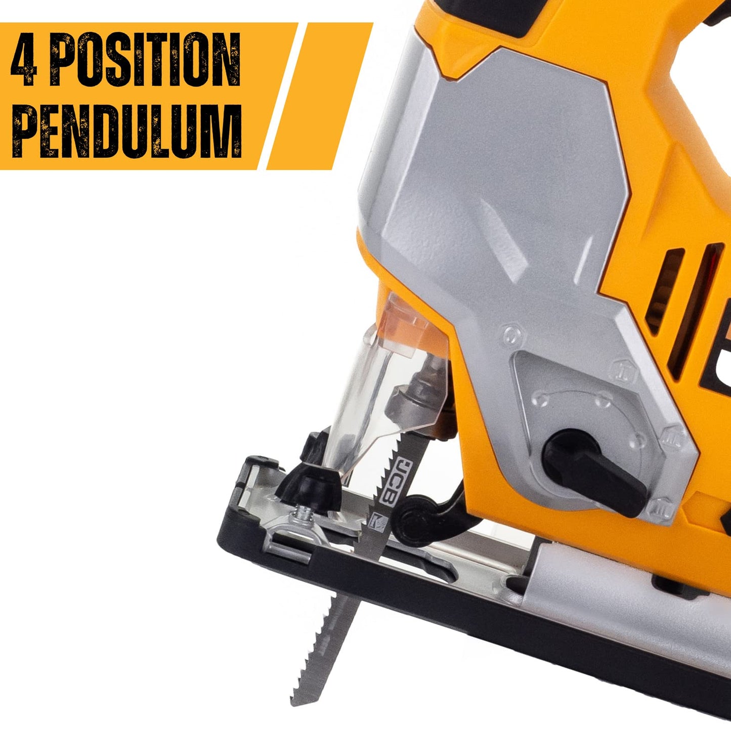 - JCB 240V Corded Jigsaw | 4 Pendulum Settings & Tool Free Blade Change | Variable Speed & Built in Dust Blower | Cutting Capacity of 100mm for Wood and 10mm for Metal | 800W -
