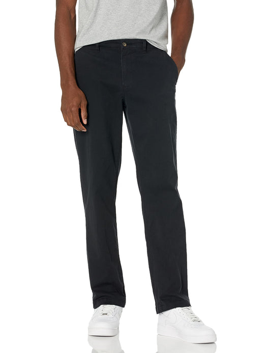Amazon Essentials Men's Classic-Fit Casual Stretch Chino Trouser, Black, 36W / 32L
