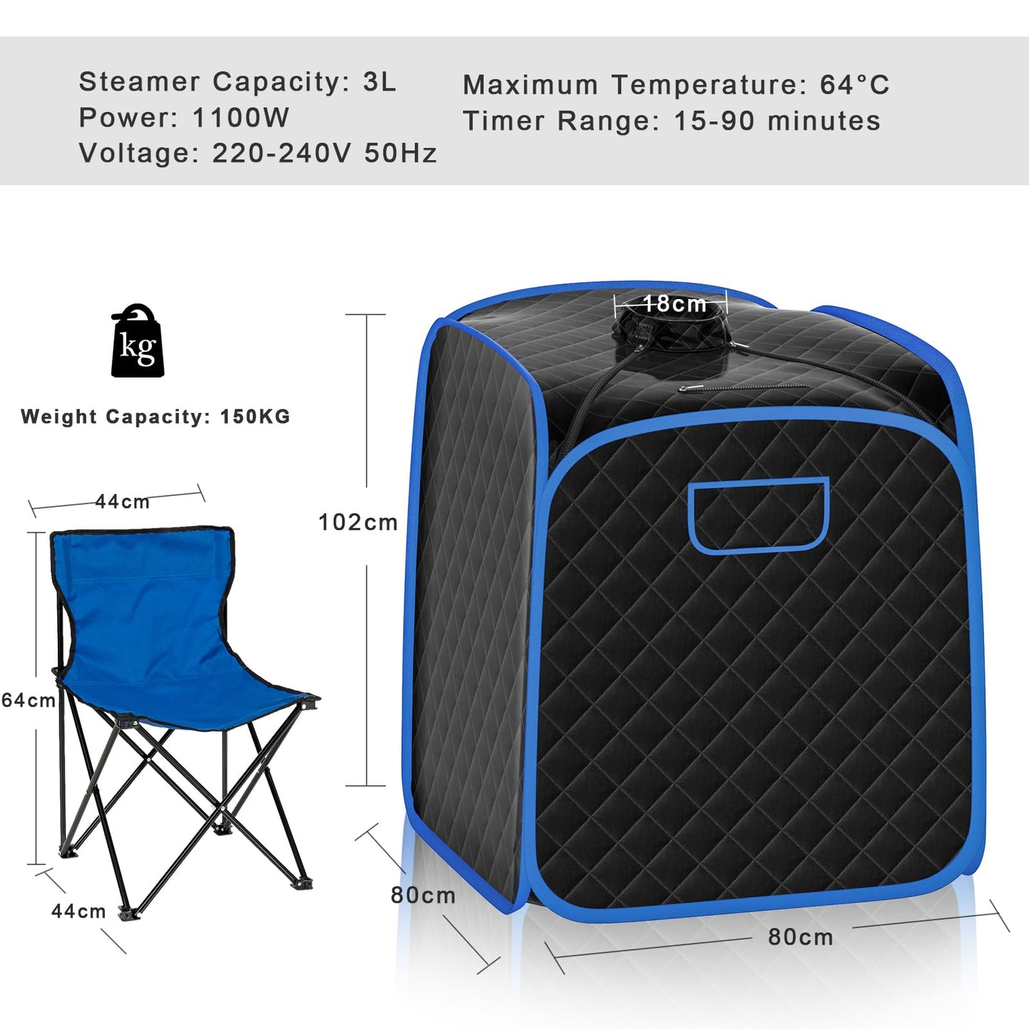 - RELAX4LIFE Portable Sauna Tent | 3L Sauna Pot Bath Box | 9-Gear Adjustable Temperature & Timer -