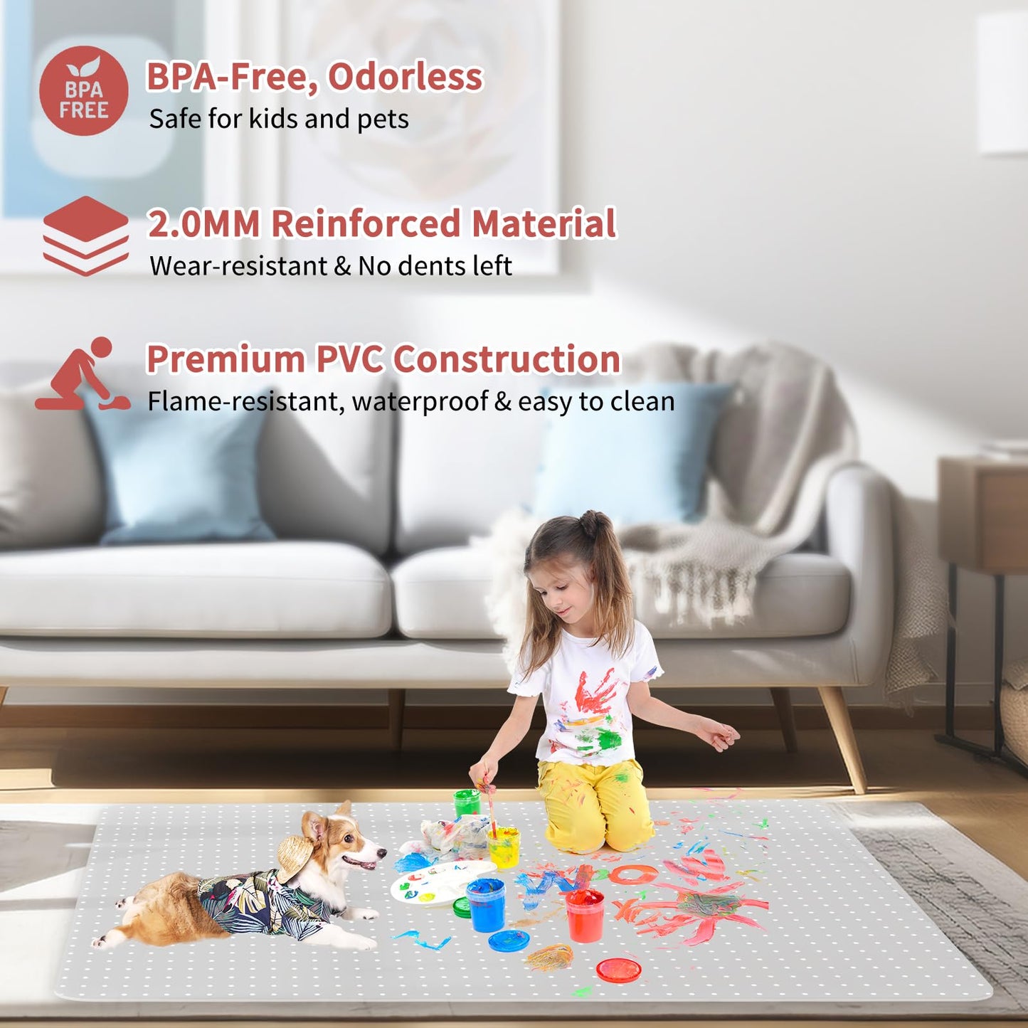 - MUEZDUR Carpet Protector Chair Mat | 90x120cm Rectangular -