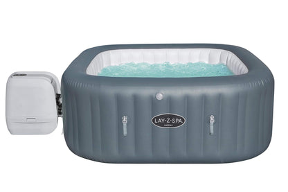- Lay-Z-Spa Hawaii Hot Tub | 8 HydroJet Pro Massage System | Inflatable Spa | Freeze Shield Technology | Sociable Square Shape | 4-6 Person -