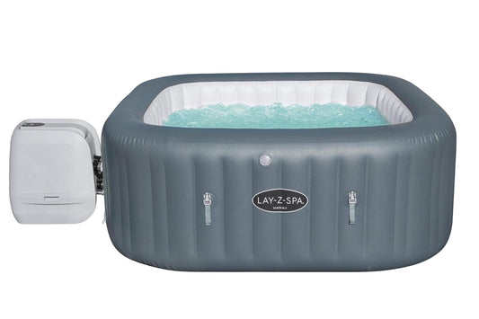 - Lay-Z-Spa Hawaii Hot Tub | 8 HydroJet Pro Massage System | Inflatable Spa | Freeze Shield Technology | Sociable Square Shape | 4-6 Person -