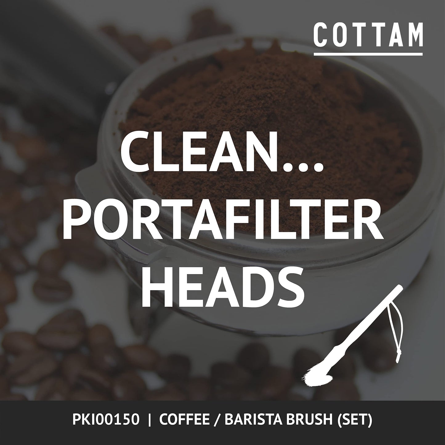 COTTAM Coffee Brush | Barista Brush | Coffee Bean Grinder & Espresso Machine Cleaning Brush (1, Set)