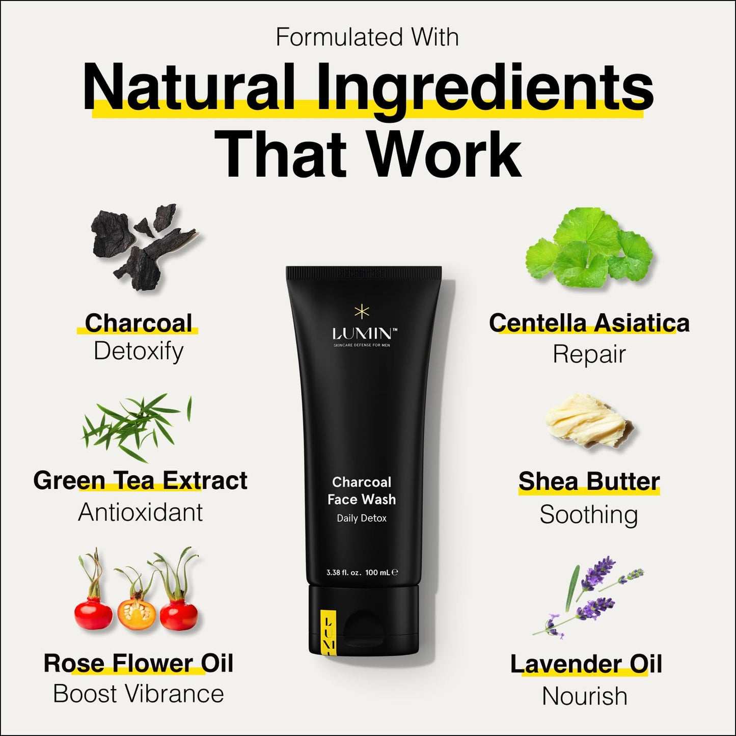 - Lumin Men’s No-Nonsense Charcoal Cleanser/FaceWash -