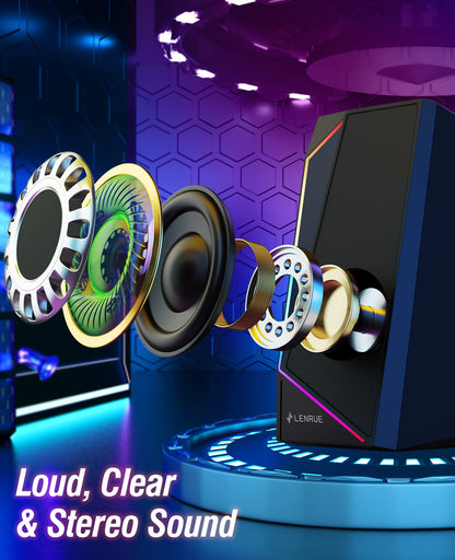 - LENRUE PC Speakers | USB/USB-C Powered Computer Speakers -