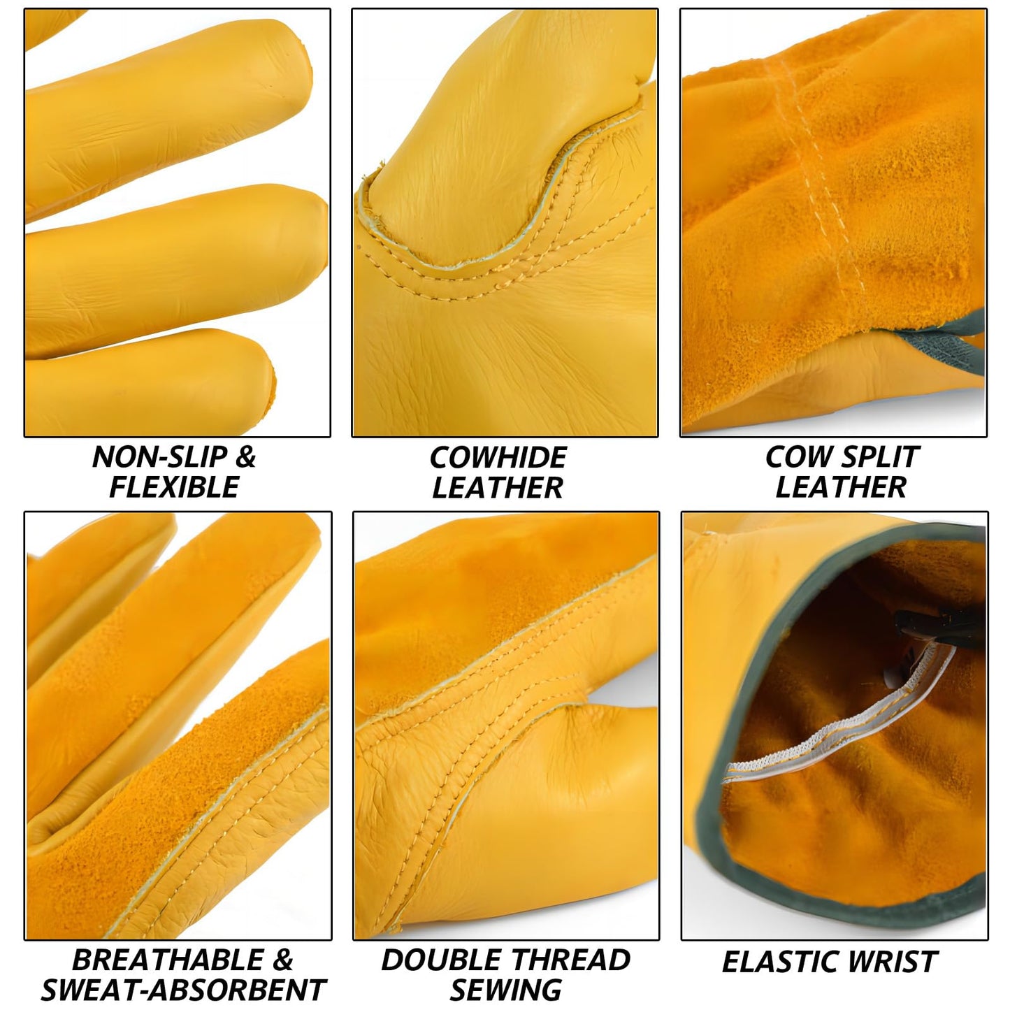 - EINSKEY Gardening Gloves | Tough Thorn Proof Leather Safety Work Gloves | Heavy Duty Rigger Protective Gloves with Strong Grip -