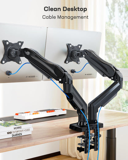 - HUANUO Dual Monitor Stand For 13 to 30 Inch Screens | Dual Monitor Arm Desk Mount -