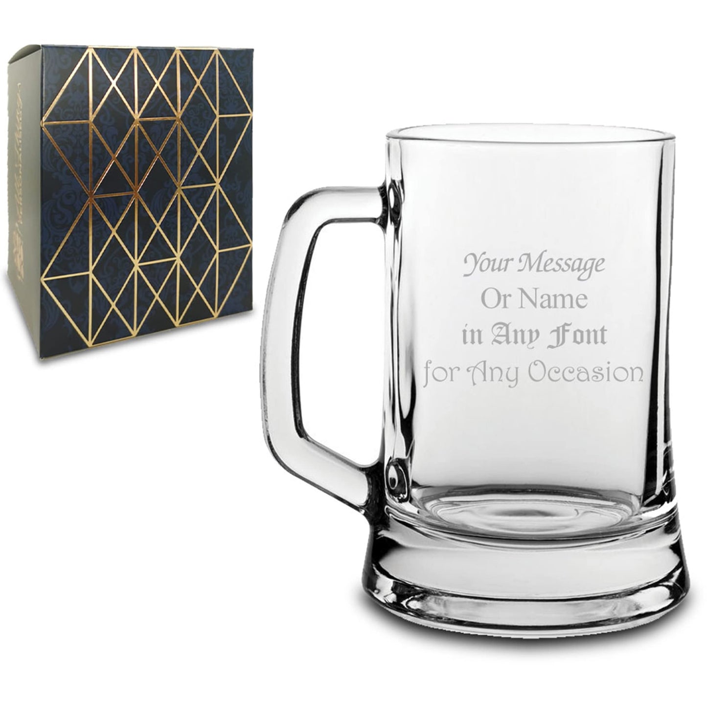 - Personalised Engraved Glass Beer Stein -